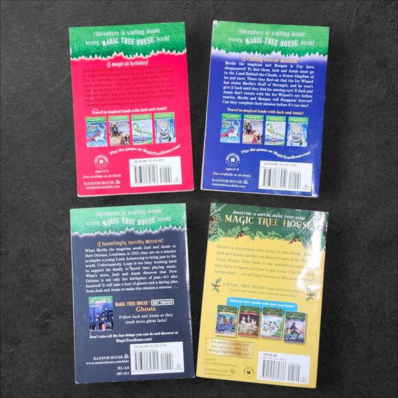 Magic Tree House Lot of 4 Dinosaurs Ghosts Wizards & Christmas Early Prints - Picture 2 of 9